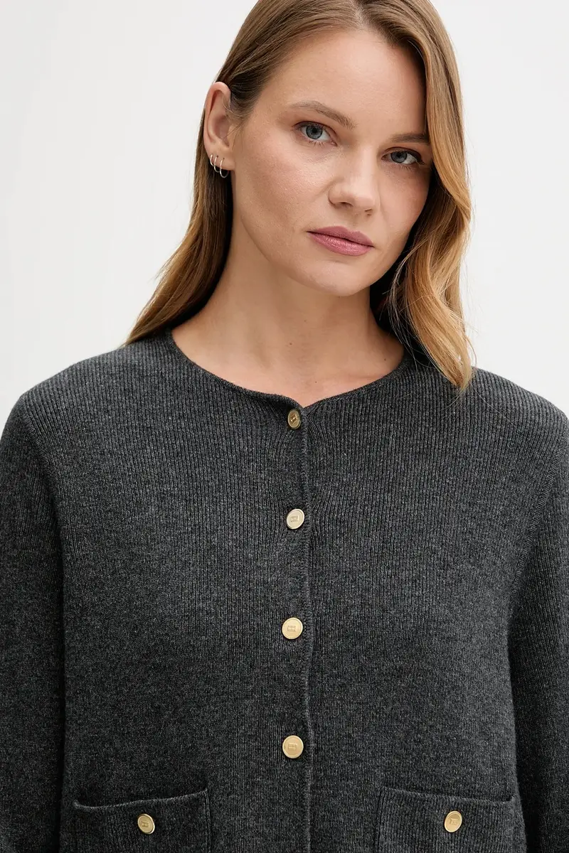 Tommy Hilfiger Cardigan Donna Grigio 3611598 miniatura 4