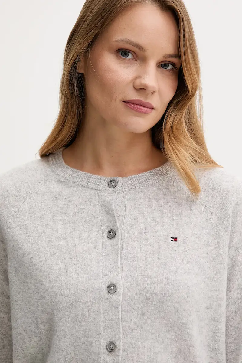 Tommy Hilfiger Cardigan Donna Grigio 3611601 miniatura 4