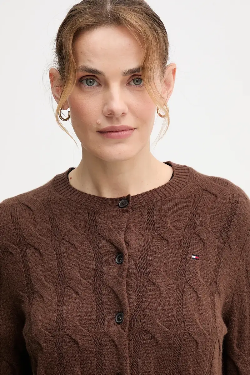 Tommy Hilfiger Cardigan Donna Marrone 3620060 miniatura 4