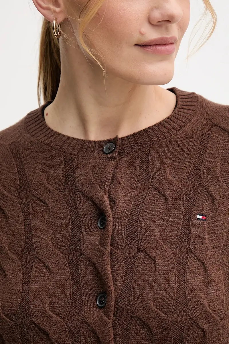 Tommy Hilfiger Cardigan Donna Marrone 3620060 miniatura 5