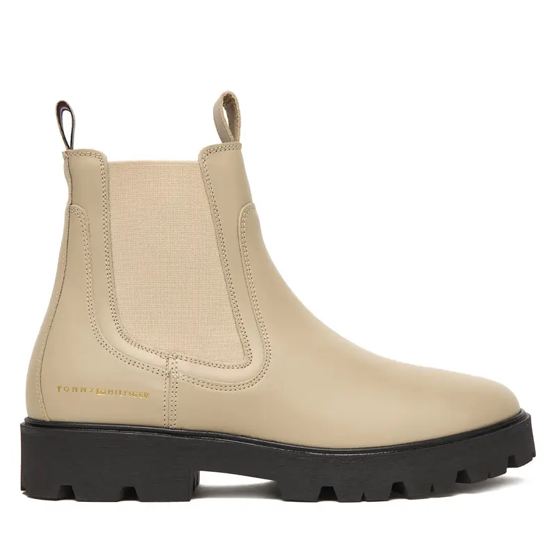 Chelsea Tommy Hilfiger Lthr Low Chelsea FW0FW08775 Écru Écru