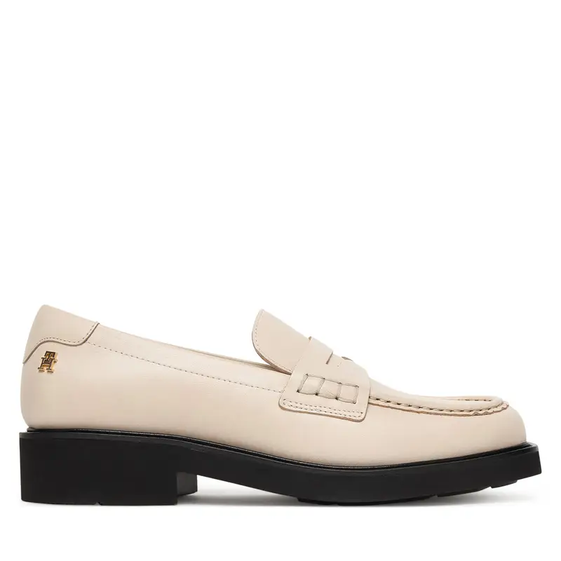 Chunky loafers Tommy Hilfiger Elettra Penny Leather FW0FW09360 Écru Écru