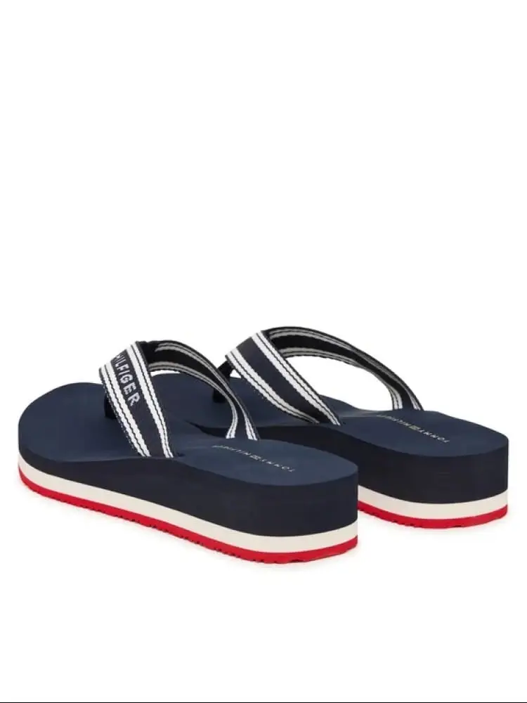 ciabatte blu navy donna logo lettering miniatura 2