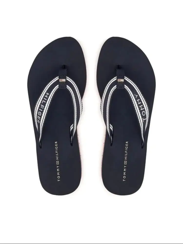 ciabatte blu navy donna logo lettering