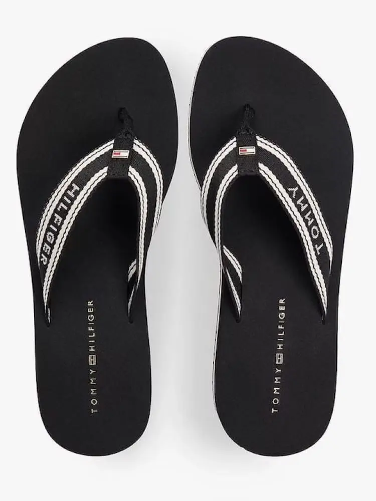 ciabatte nere donna logo lettering