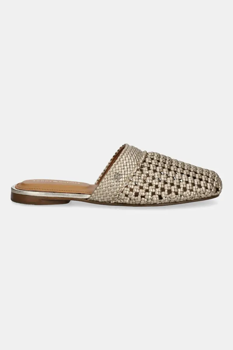 ciabatte slide CROCHET METALLIC LEATHER MULE donna colore oro FW0FW08606 miniatura 2