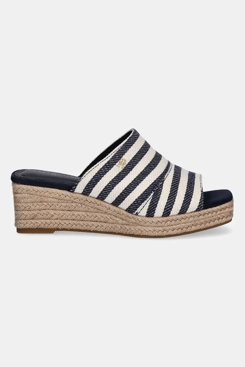 ciabatte slide NAUTICAL STRIPES ESPADRILLE MULE donna colore blu navy FW0FW08666 miniatura 2