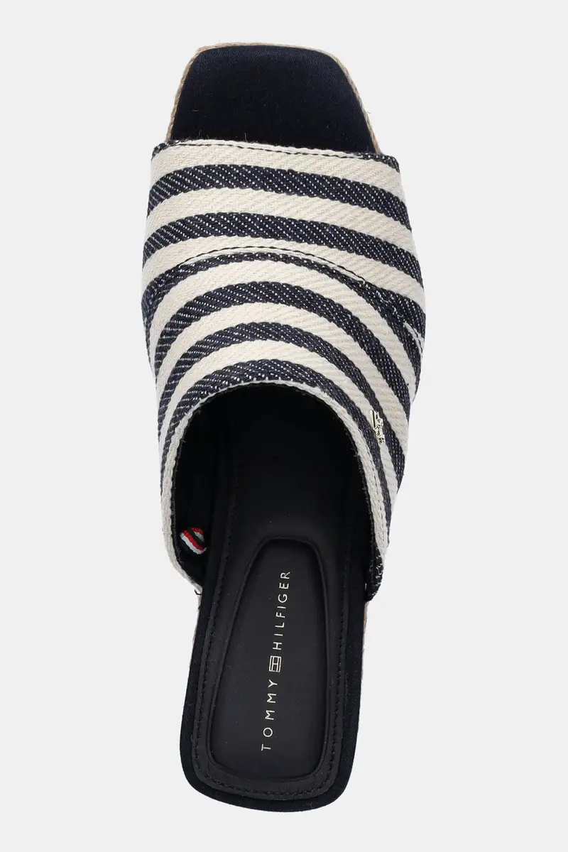 ciabatte slide NAUTICAL STRIPES ESPADRILLE MULE donna colore blu navy FW0FW08666 miniatura 4