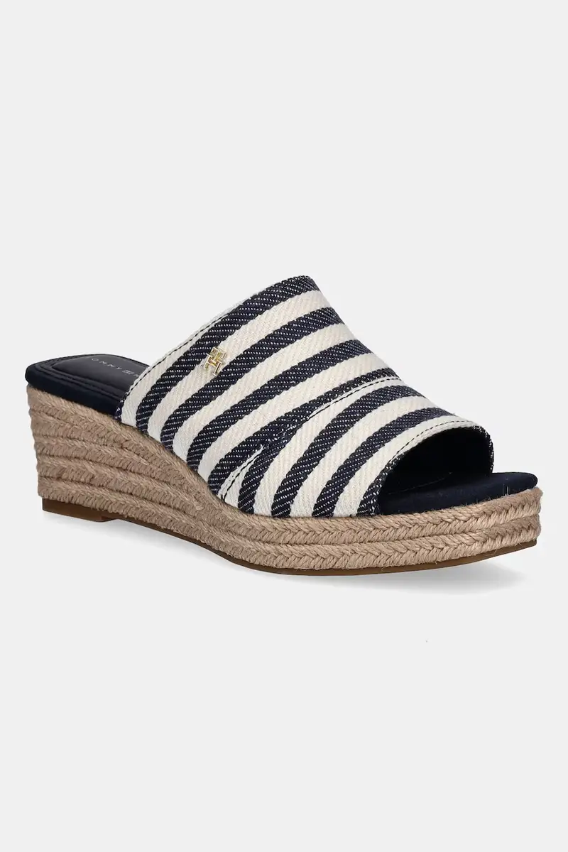ciabatte slide NAUTICAL STRIPES ESPADRILLE MULE donna colore blu navy FW0FW08666