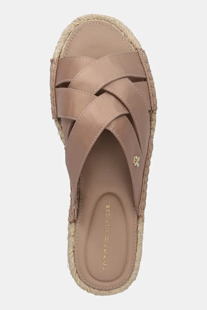 ciabatte slide SATIN ESPADRILLE MULE donna colore beige FW0FW08502 miniatura 4