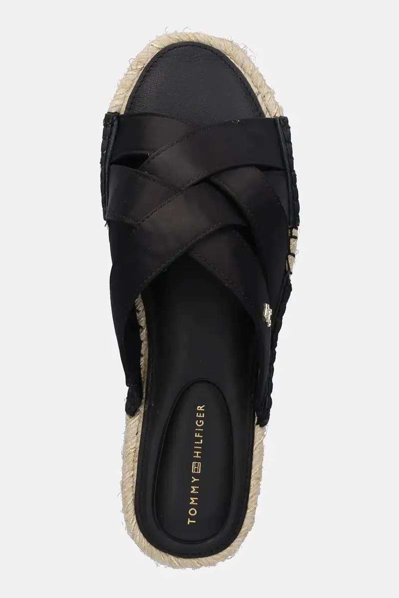 ciabatte slide SATIN ESPADRILLE MULE donna colore nero FW0FW08502 miniatura 4