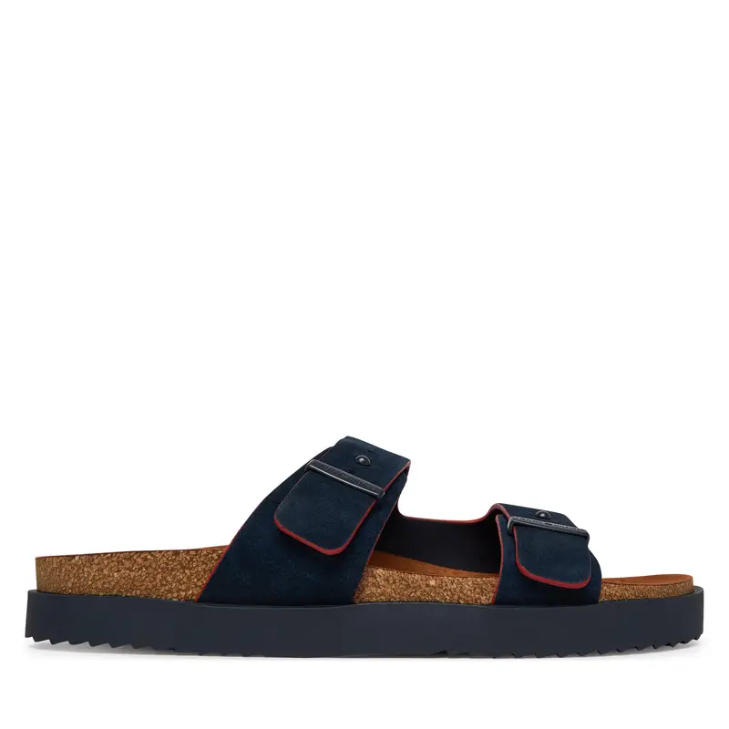 Ciabatte Tommy Hilfiger Cork Adjustable Suede Sandal FM0FM05869 Blu scuro
