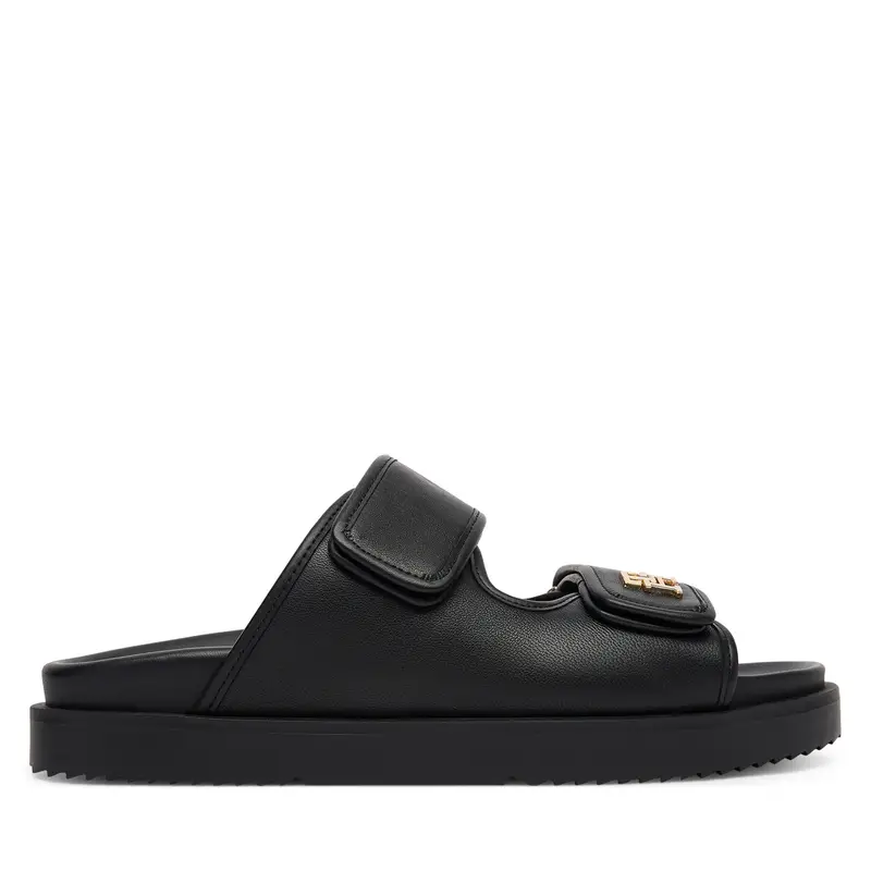 Ciabatte Tommy Hilfiger Double Strap Leather Sandal FW0FW09121 Nero