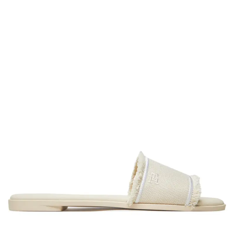 Ciabatte Tommy Hilfiger Fringe Canvas Flat Sandal FW0FW08908 Beige