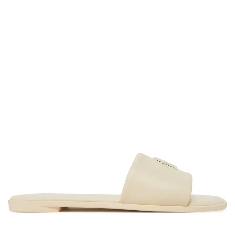 Ciabatte Tommy Hilfiger Th Logo Hardware Leather Mule FW0FW08806 Écru Écru