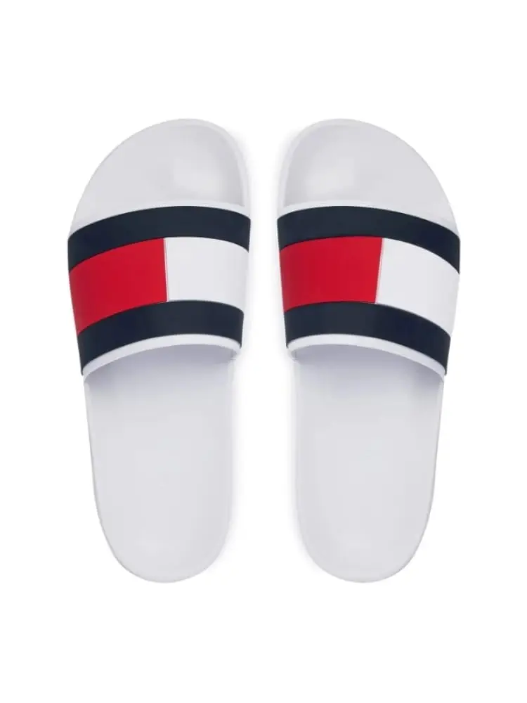 ciabatte uomo bianche con bandiera