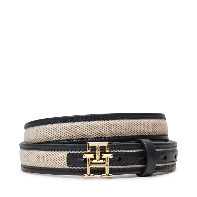 Cintura da donna Tommy Hilfiger Th Logo 2 5 Canvas AW0AW17249 Blu scuro
