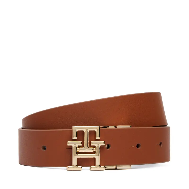 Cintura da donna Tommy Hilfiger Th Logo 3 0 Rev Mono AW0AW18019 Marrone
