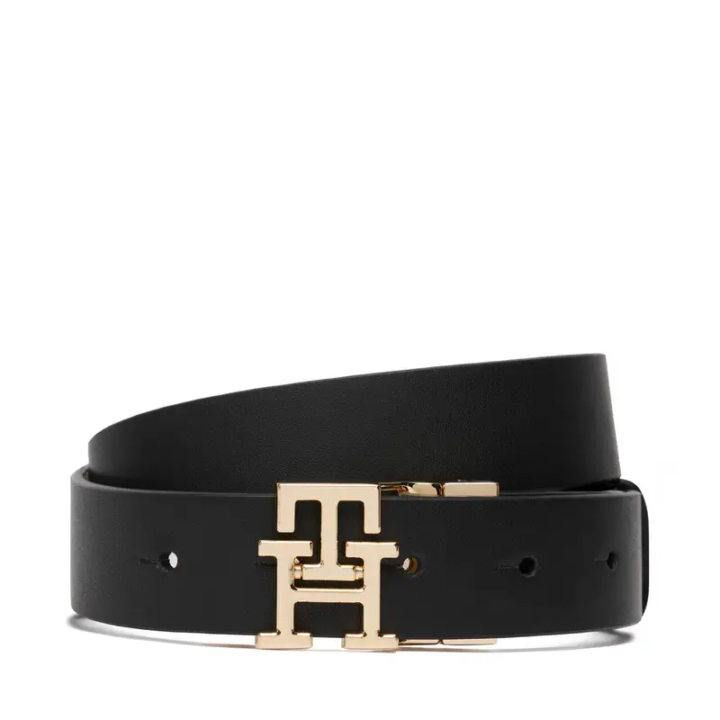 Cintura da donna Tommy Hilfiger Th Logo 3 0 Rev Mono AW0AW18019 Nero