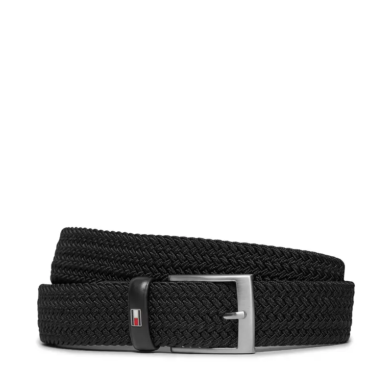 Cintura da uomo Tommy Hilfiger New Adan Belt 3.5Cm AM0AM02801 Nero