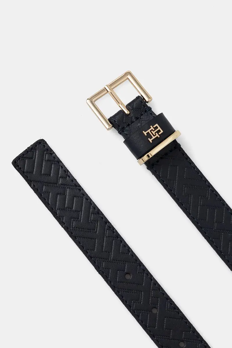 cintura in pelle donna colore blu navy AW0AW17974 miniatura 2