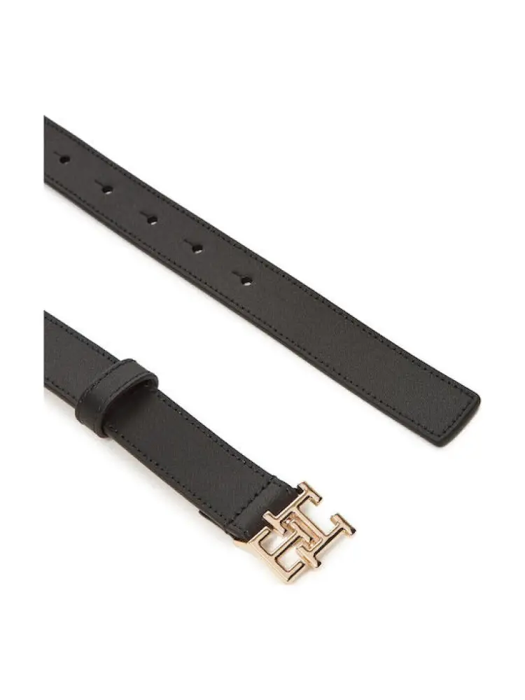 cintura nera donna in similpelle fibbia in metallo oro miniatura 2