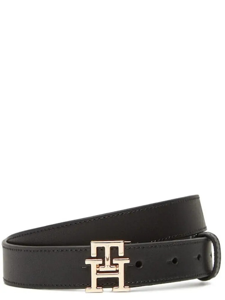 cintura nera donna in similpelle fibbia in metallo oro