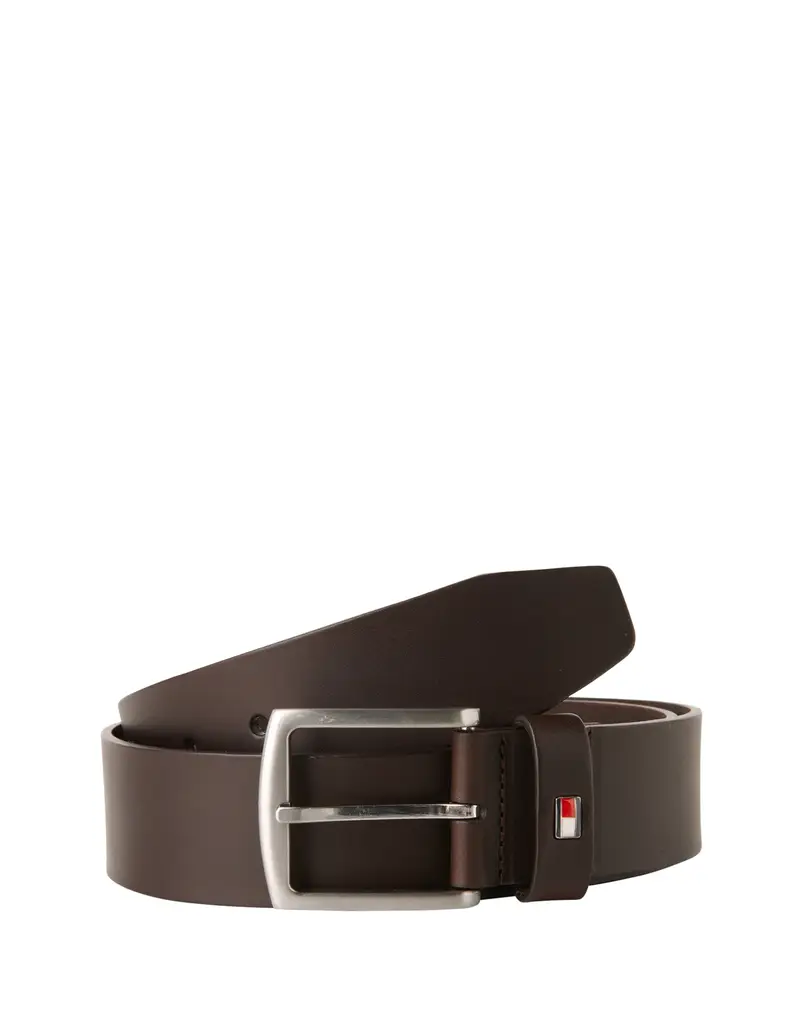 TOMMY HILFIGER Cintura 'New Denton'  navy / marrone scuro / rosso fuoco / bianco