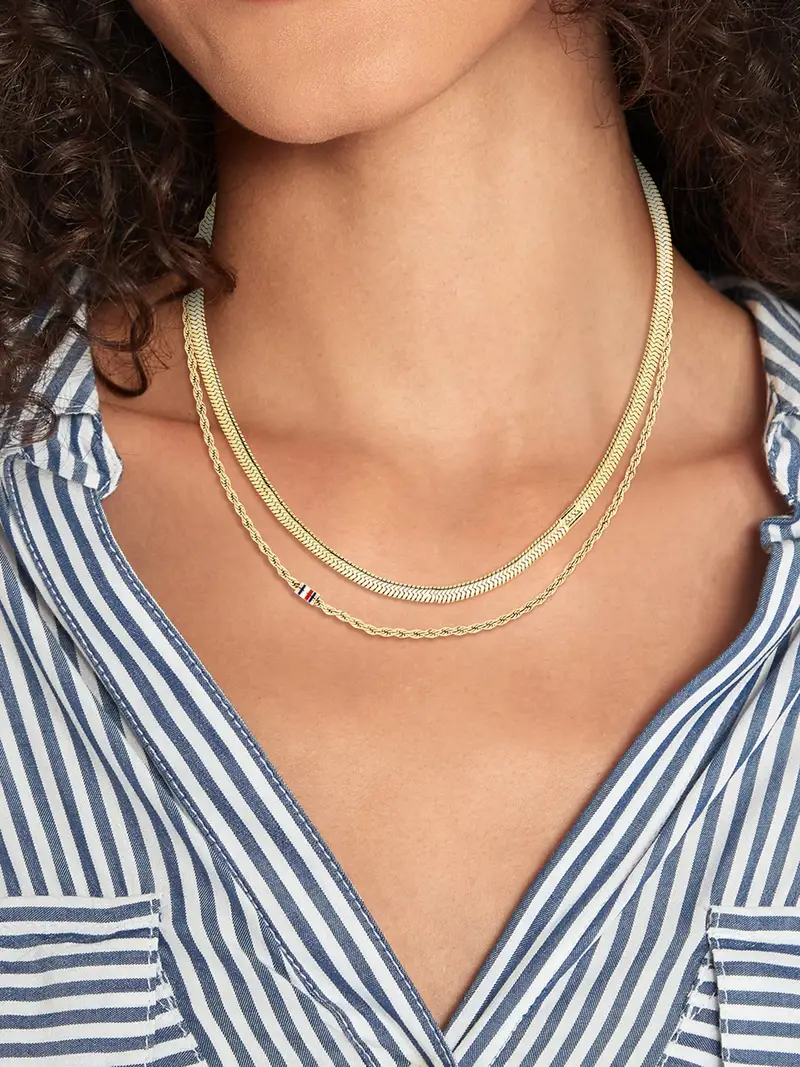 Collana navy / oro / rosso miniatura 2