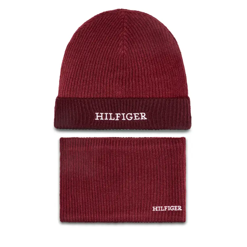 Completo cappello e scaldacollo Tommy Hilfiger AU0AU01938 Rosso
