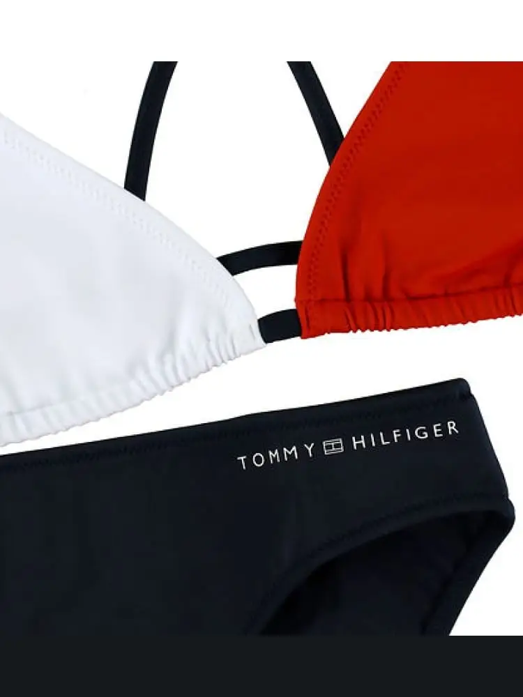 costume blu navy bambina maxi logo miniatura 2