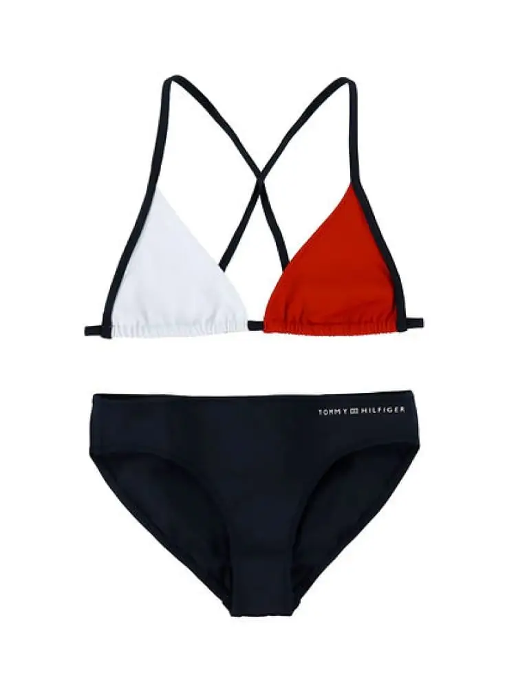 costume blu navy bambina maxi logo