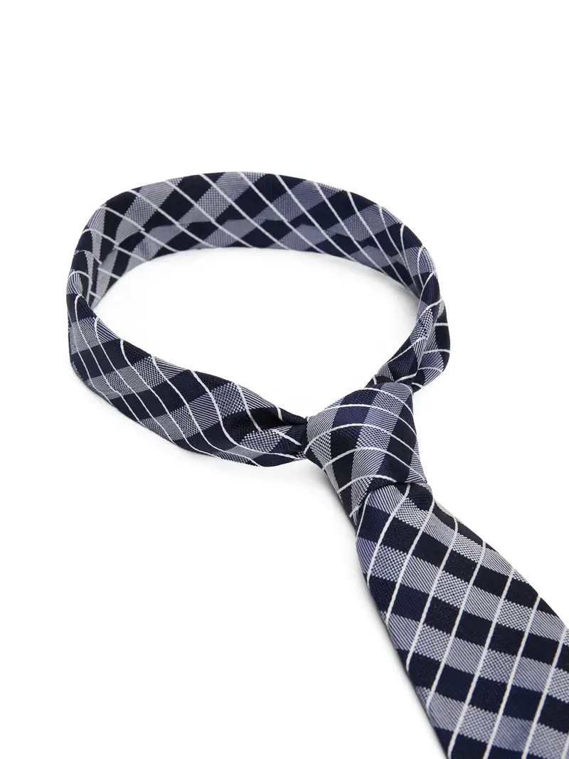 Cravatta navy / bianco miniatura 3