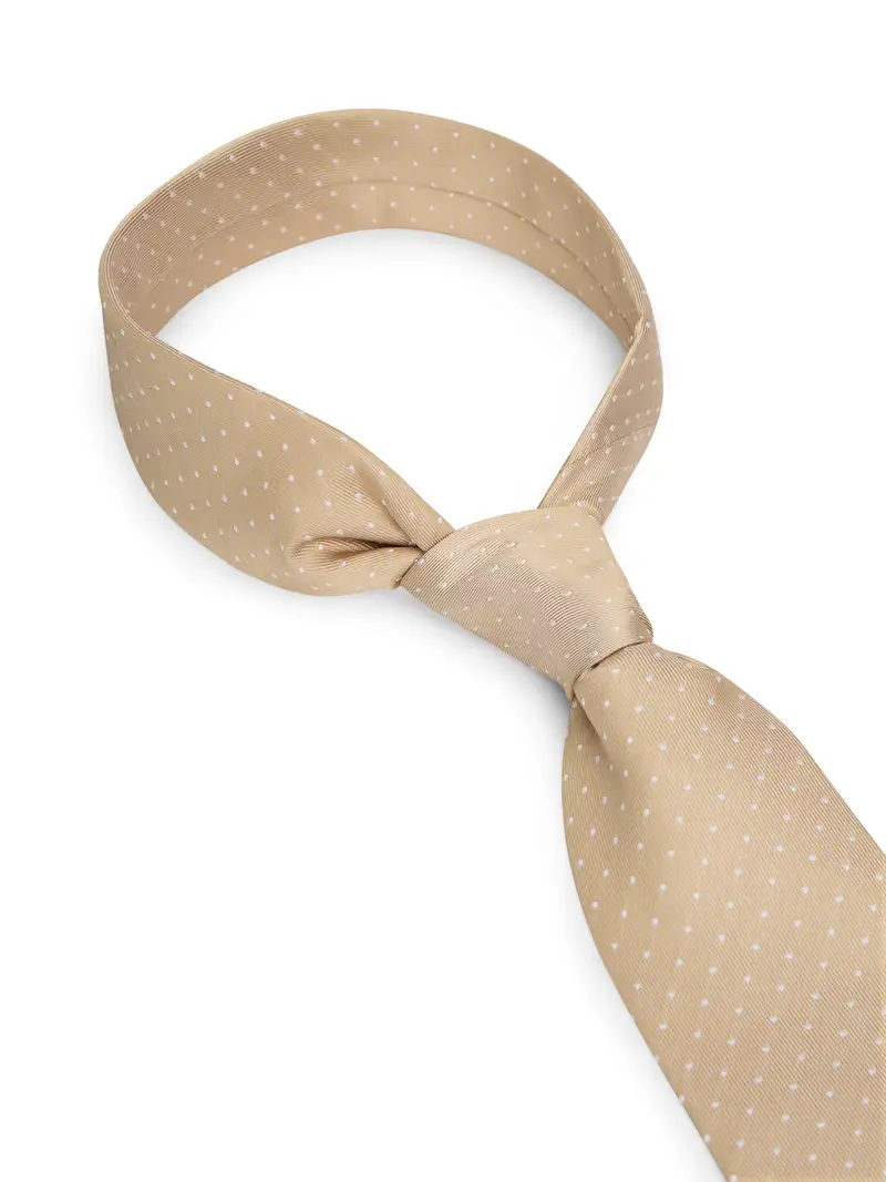 Cravatta sabbia / bianco miniatura 2