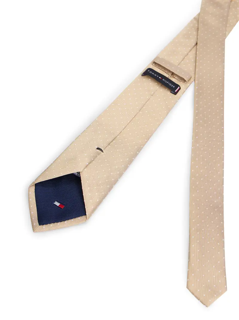 Cravatta sabbia / bianco miniatura 3