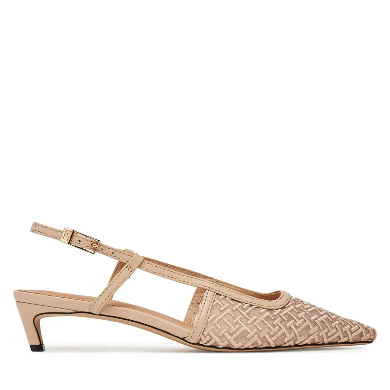 Décolleté Tommy Hilfiger Mono Squared Toe Kitten Slingb FW0FW08746 Beige
