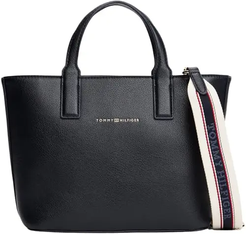 Tommy Hilfiger Donna Borsa Tote Bag Logotape Mini Piccola, Blu (Space Blue Corp), Taglia Unica