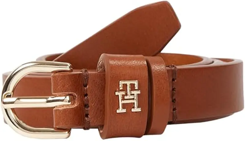 Tommy Hilfiger Donna Cintura Essential Effortless 1,5 cm Stretta, Marrone (Cognac), 100 cm