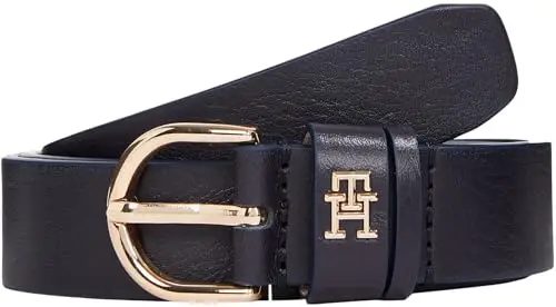 Tommy Hilfiger Donna Cintura Essential Effortless 2,5 cm Cintura in Pelle, Blu (Space Blue), 95 cm