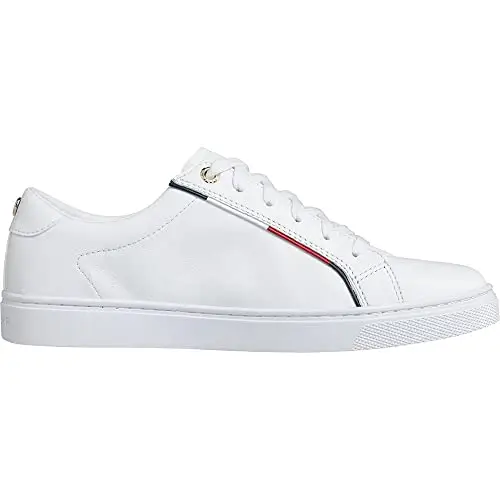 Tommy Hilfiger Donna Sneakers con Suola Preformata Tommy Signature Scarpe, Bianco (White), 40 miniatura 3