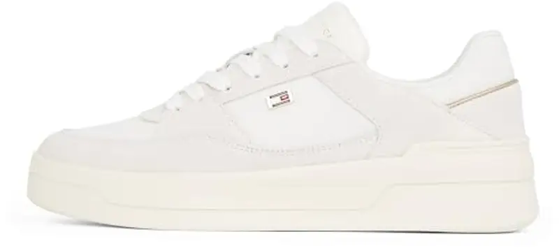 Tommy Hilfiger Donna Sneakers Court Essential Basket Profilo Basso, Bianco (Ecru), 39 EU