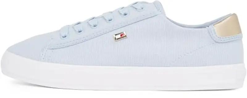 Tommy Hilfiger Donna Sneakers Vulcanizzate Canvas Lace Up Eleganti, Blu (Breezy Blue), 40