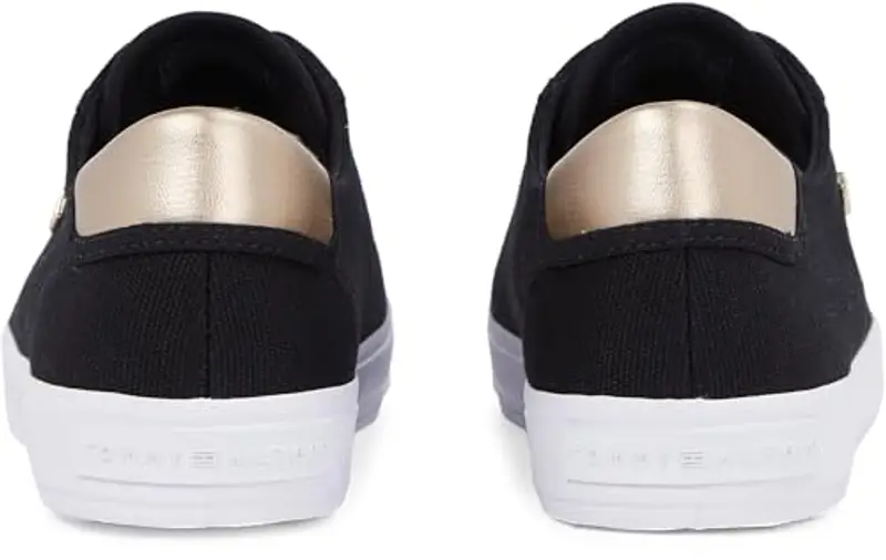 Tommy Hilfiger Donna Sneakers Vulcanizzate Canvas Lace Up Eleganti, Nero (Black), 37 miniatura 2