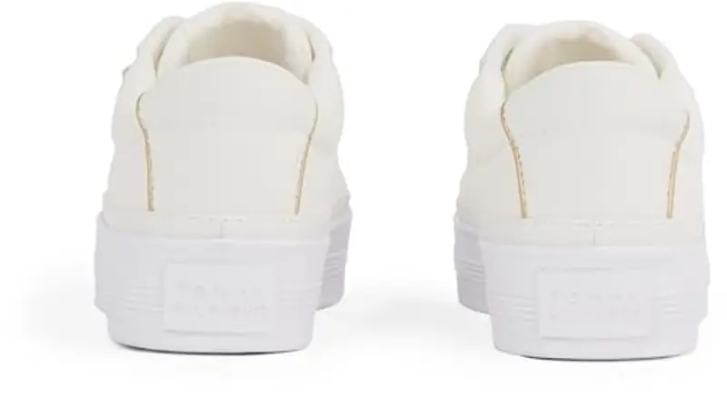 Tommy Hilfiger Donna Sneakers Vulcanizzate Essential Textile Zeppa, Bianco (Ecru), 39 miniatura 2
