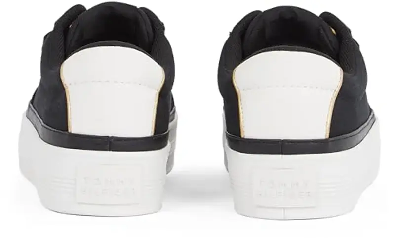 Tommy Hilfiger Donna Sneakers Vulcanizzate Essential Textile Zeppa, Nero (Black), 41 miniatura 2