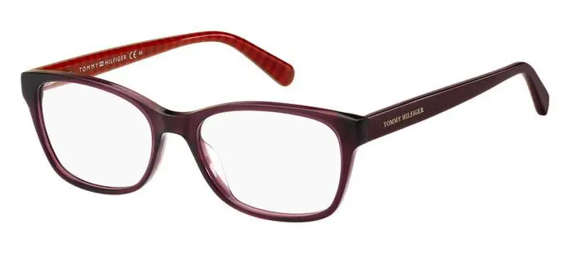 Tommy Hilfiger Donna TH 2008 WA6 Montature da vista Acetato Bordeaux  Squadrata