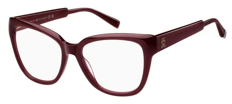Tommy Hilfiger Donna TH 2209 LHF Montature da vista Acetato Bordeaux  Squadrata Normale