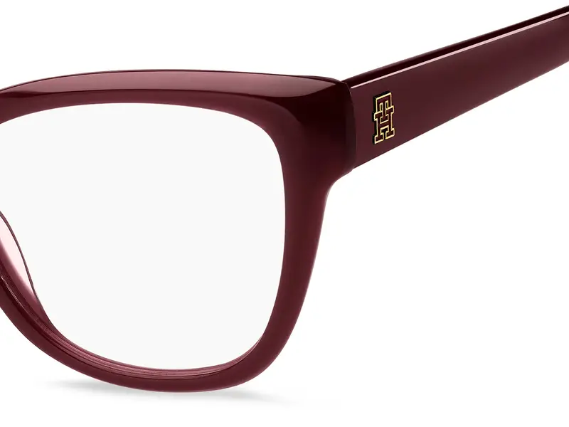 Tommy Hilfiger Donna TH 2209 LHF Montature da vista Acetato Bordeaux Squadrata Normale miniatura 2