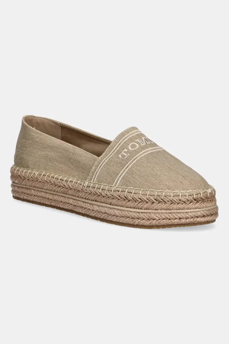 espadrillas DENIM PLATFORM ESPADRILLE colore beige FW0FW08543