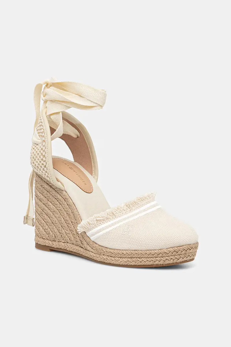 espadrillas FRINGE CANVAS HIGH WEDGE colore beige FW0FW08878